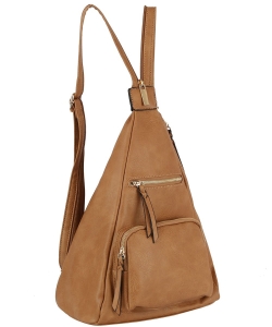 Fashion Convertible Backpack Sling Bag JNM-0109 TAN